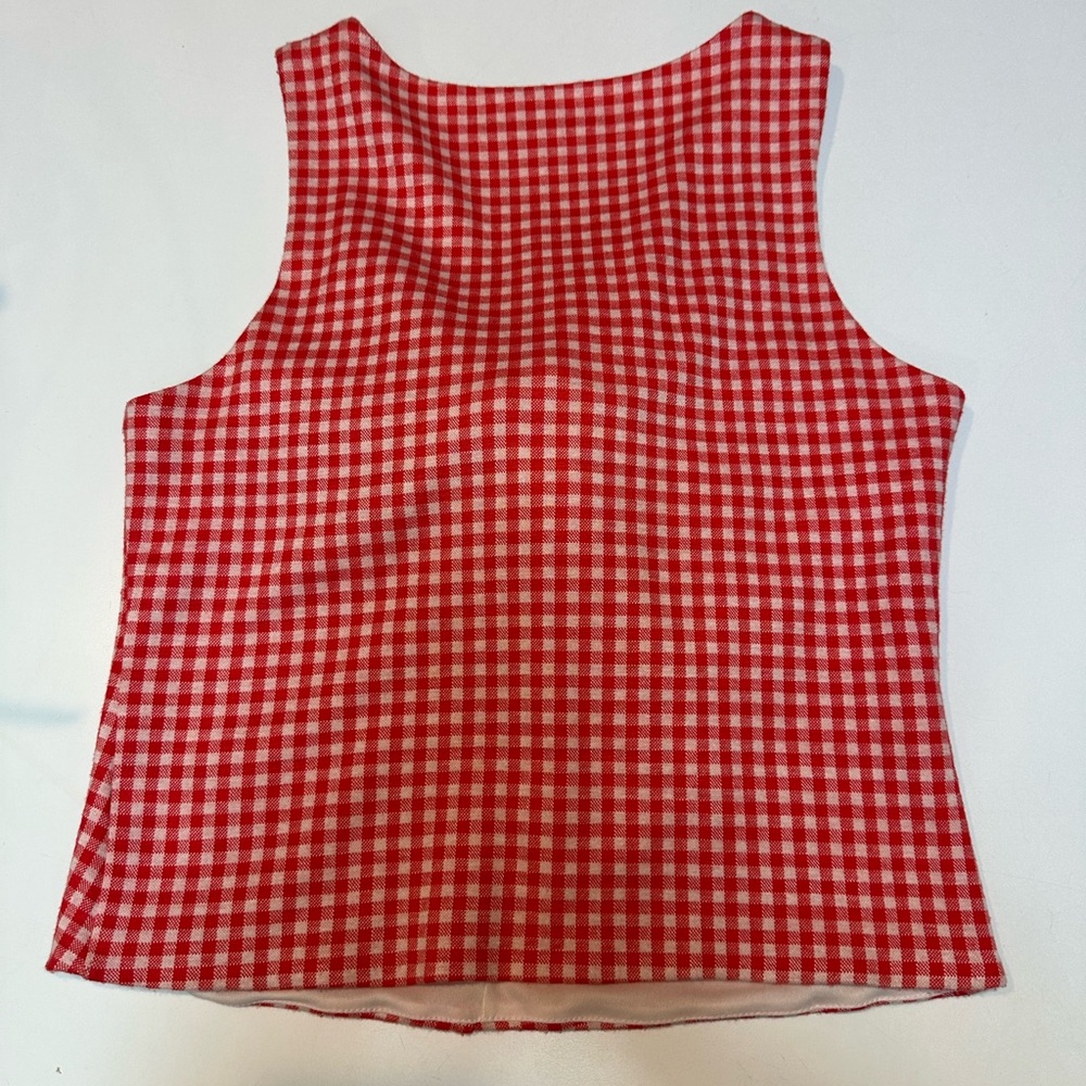 Anthropologie Eva Franco Gingham Bow Top - Picture 10 of 11